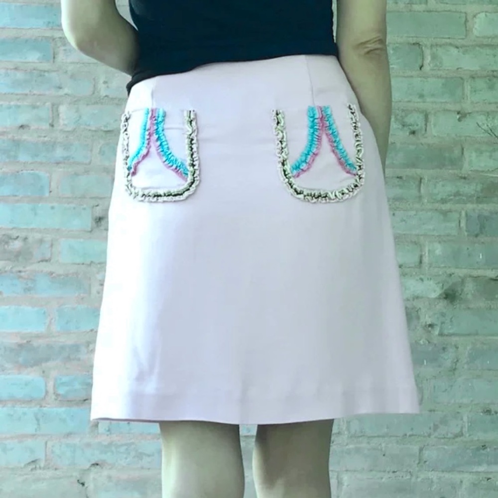 Vintage CYTHIA‎ RAWLEY Silk Mini Skirt Preppy Light Academia Coquette Girl 90's - Picture 5 of 17